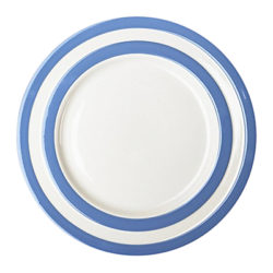 Cornishware Breakfast Plate, Blue/White, Dia.23cm, Seconds